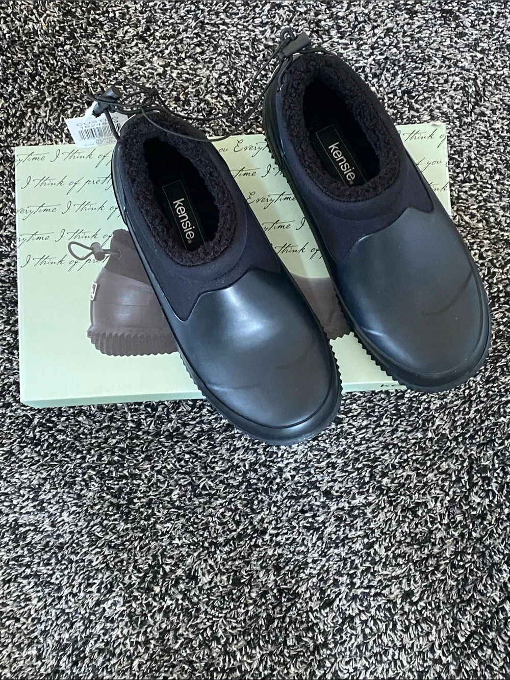 Kensie Black Ladies Waterproof Slip-On Rain & Snow Clog Size 6 Carmella